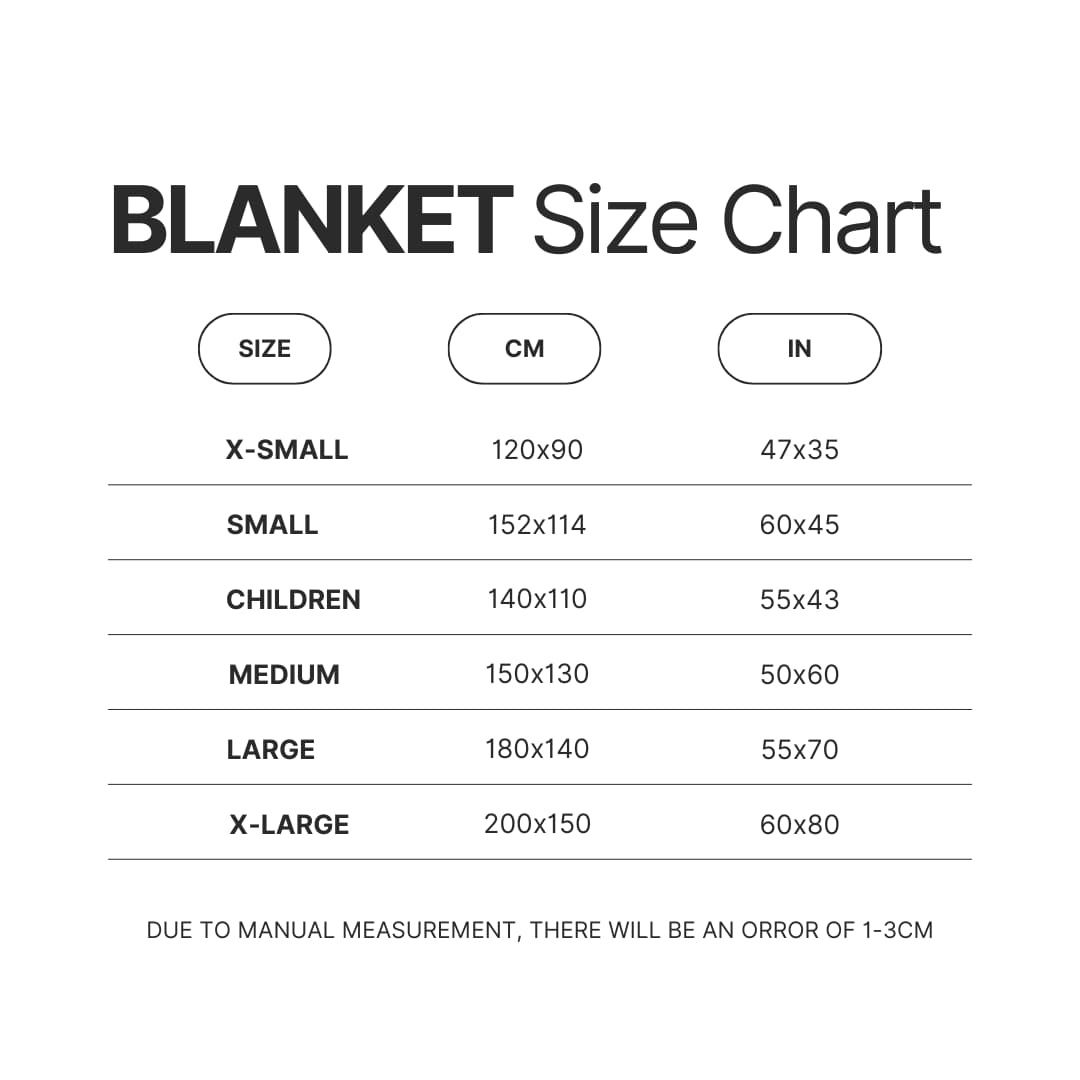 Blanket Size Chart - Snorlax Merch