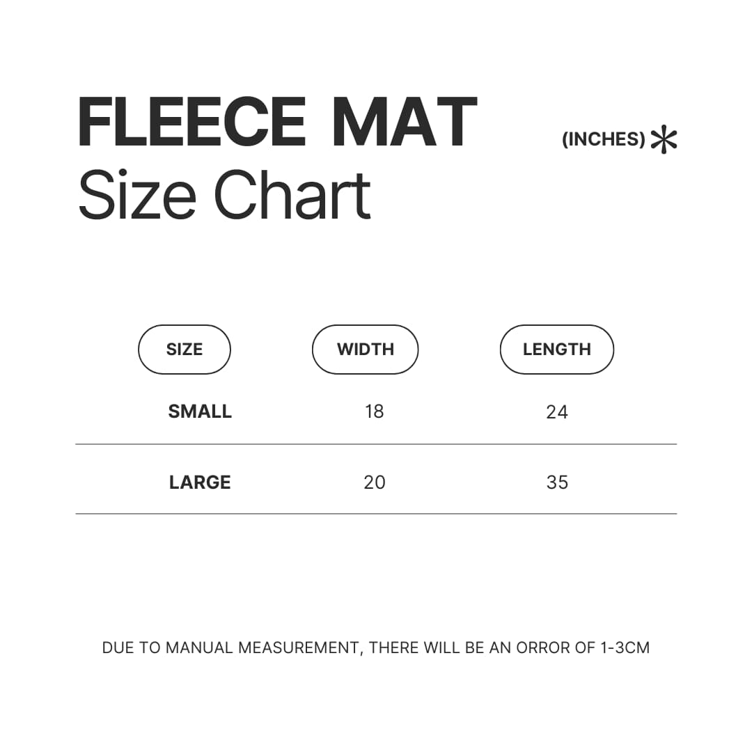 Fleece Mat Size Chart - Snorlax Merch