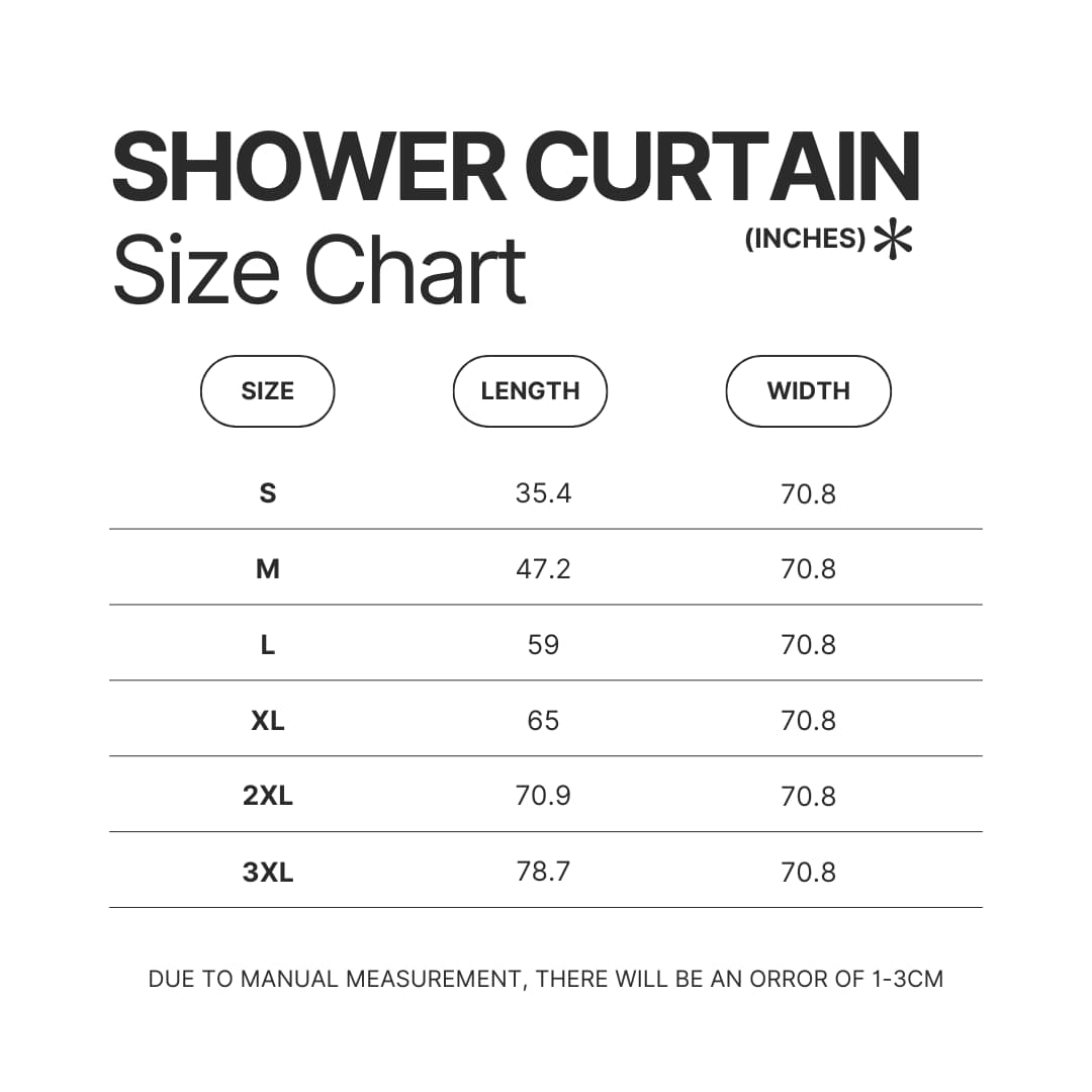 Shower Curtain Size Chart - Snorlax Merch