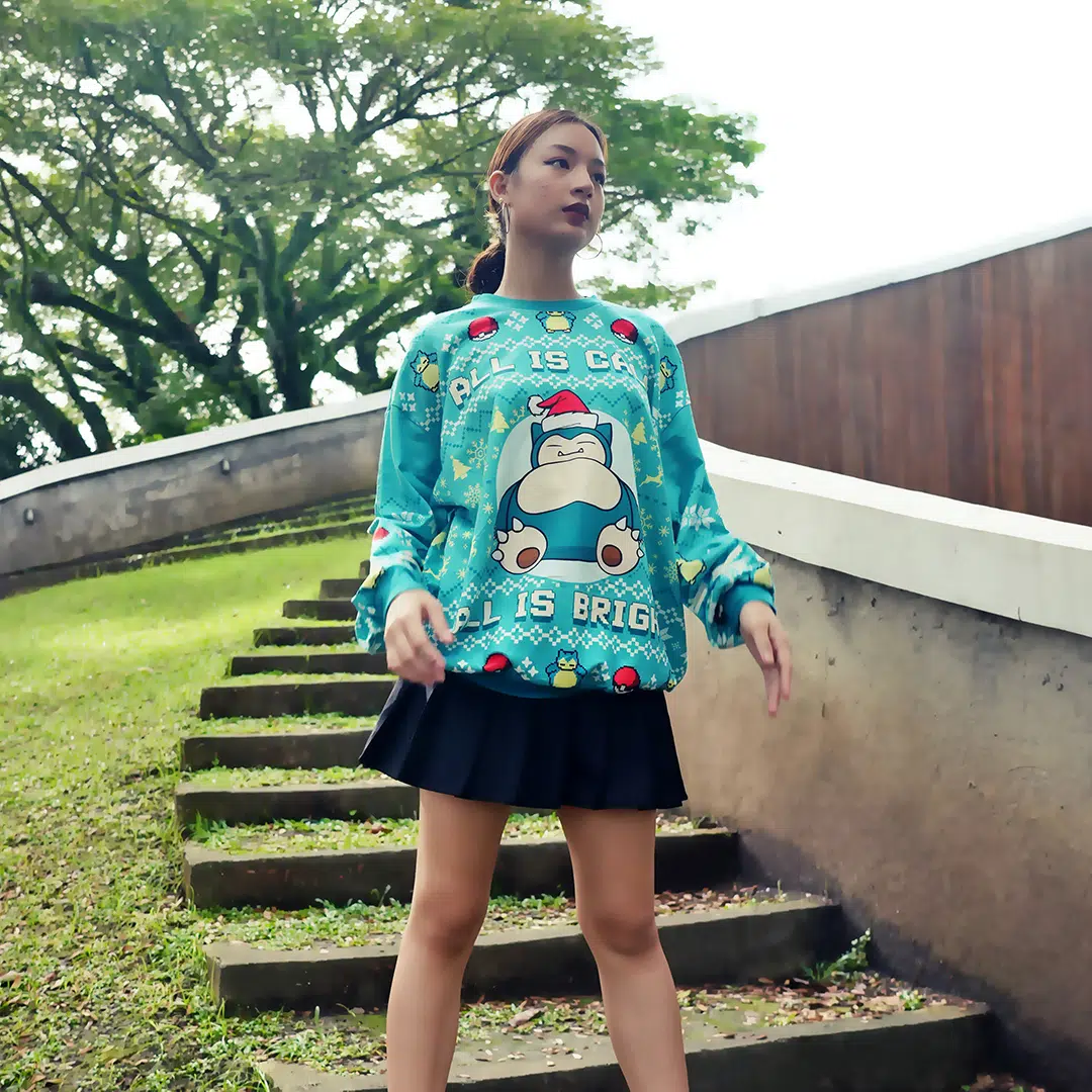 All is Calm All Bright Snorlax Pokemon Ugly Christmas Sweater Front 1 - Snorlax Merch