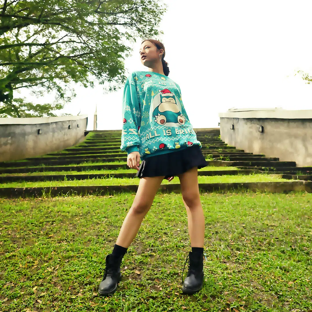 All is Calm All Bright Snorlax Pokemon Ugly Christmas Sweater Front 3 - Snorlax Merch