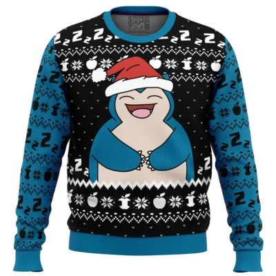Snorlax Holiday Pokemon Ugly Christmas Sweater FRONT mockup - Snorlax Merch