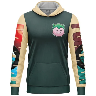 Snorlax Pokemon Streetwear Lightweight Hoodie FRONT mockup - Snorlax Merch