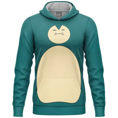 Snorlax Pokemon Lightweight Hoodie FRONT mockup - Snorlax Merch