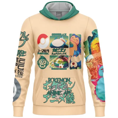 Snorlax V4 Pokemon Streetwear Lightweight Hoodie FRONT mockup - Snorlax Merch